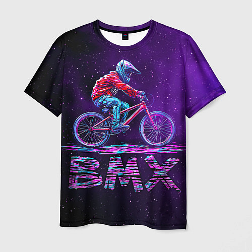 Мужская футболка BMXер в космосе / 3D-принт – фото 1