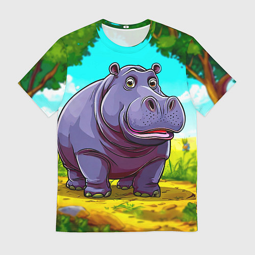 Мужская футболка Гиппопотамчик / 3D-принт – фото 1