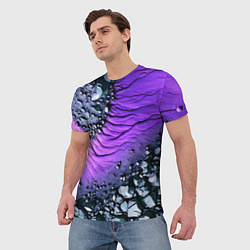 Футболка мужская Камни и фиолетовая земля, цвет: 3D-принт — фото 2