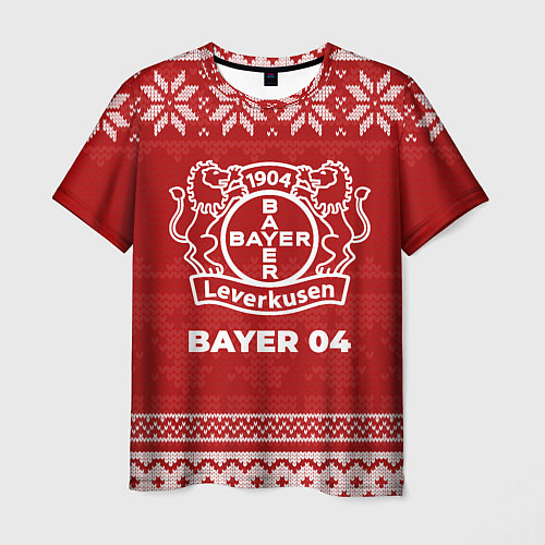 Мужская футболка Новогодний Bayer 04 / 3D-принт – фото 1