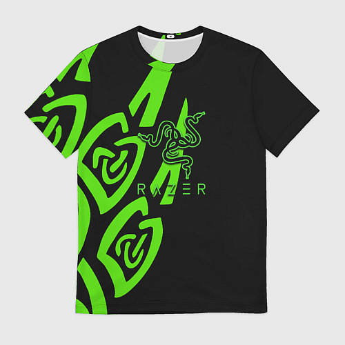 Мужская футболка Razer лого лес / 3D-принт – фото 1