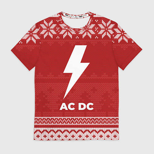 Мужская футболка Новогодний AC DC / 3D-принт – фото 1