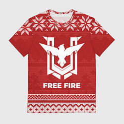 Футболка мужская Новогодний Free Fire, цвет: 3D-принт