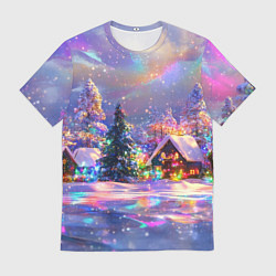 Мужская футболка Дух рождества - зимние домики