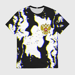 Мужская футболка Россия герб глитч