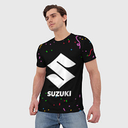 Футболка мужская Suzuki конфети, цвет: 3D-принт — фото 2