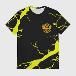 Футболка мужская Россия шторм герб, цвет: 3D-принт