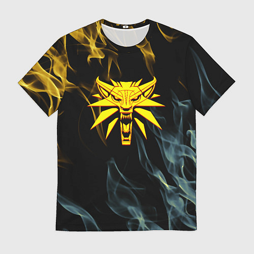 Мужская футболка Ведьмак огненный стиль / 3D-принт – фото 1
