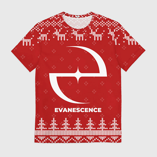 Мужская футболка Новогодний Evanescence с оленями / 3D-принт – фото 1