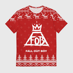 Мужская футболка Новогодний Fall Out Boy с оленями