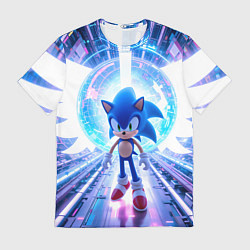 Футболка мужская Sonic неоновые крылья, цвет: 3D-принт