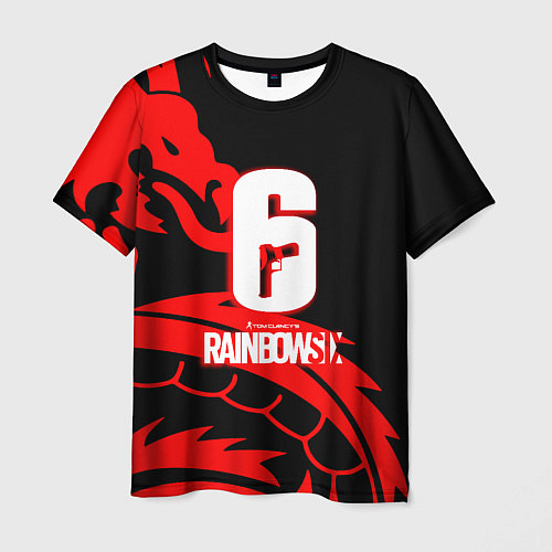 Мужская футболка Rainbow six dragon fire logo / 3D-принт – фото 1