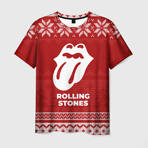 Мужская футболка Новогодний Rolling Stones / 3D-принт – фото 1