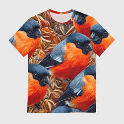 Футболка мужская Снегири, цвет: 3D-принт