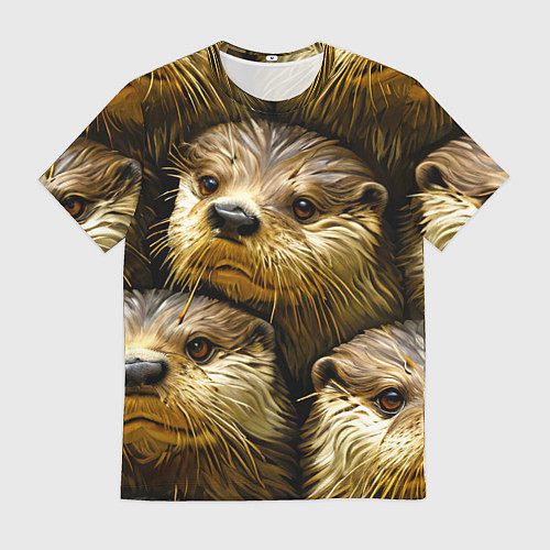 Мужская футболка Мордочки выдр / 3D-принт – фото 1