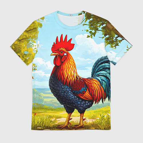 Мужская футболка Петушок / 3D-принт – фото 1