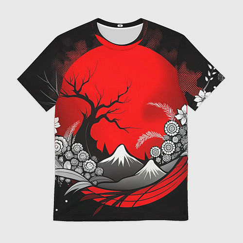 Мужская футболка Природа Японии - абстракция / 3D-принт – фото 1