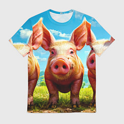 Футболка мужская Три поросенка, цвет: 3D-принт