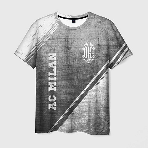 Мужская футболка AC Milan - grey gradient вертикально / 3D-принт – фото 1