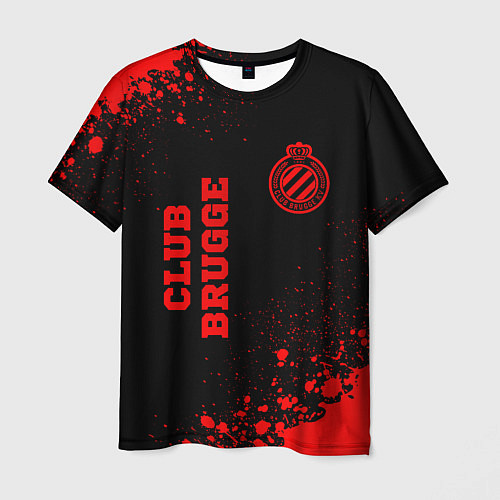 Мужская футболка Club Brugge - red gradient вертикально / 3D-принт – фото 1