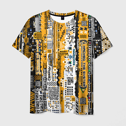 Мужская футболка Cyberpunk pattern yellow / 3D-принт – фото 1