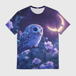 Футболка мужская Сова и ночное небо, цвет: 3D-принт