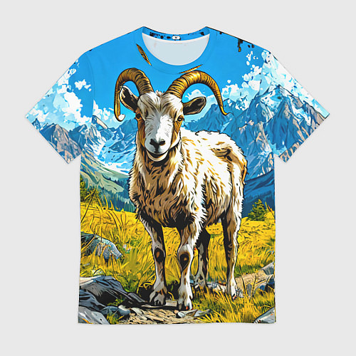 Мужская футболка Горный козел / 3D-принт – фото 1
