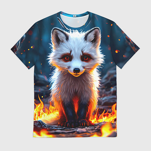 Мужская футболка Песец в огне / 3D-принт – фото 1