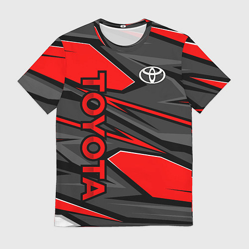 Мужская футболка Toyota - красная абстракция / 3D-принт – фото 1