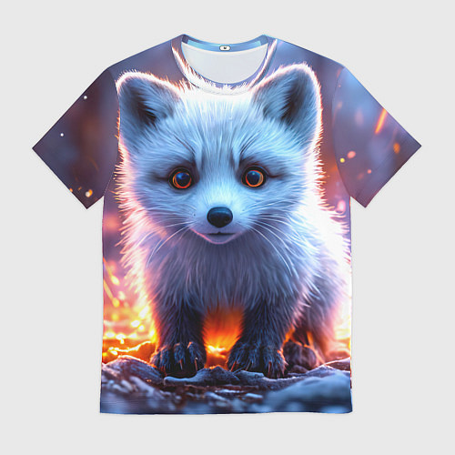 Мужская футболка Песец в искрах / 3D-принт – фото 1