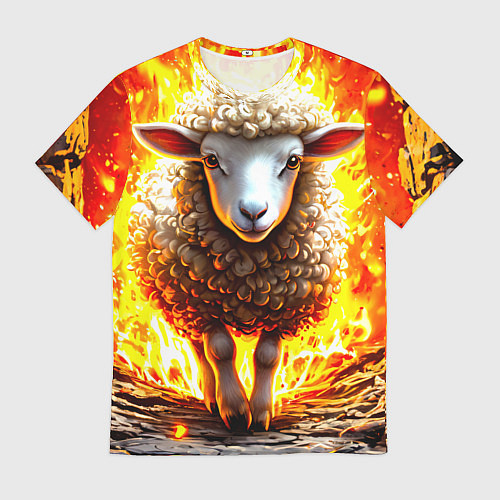 Мужская футболка Овечка в огне / 3D-принт – фото 1