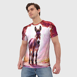 Футболка мужская Осел в розовом свете, цвет: 3D-принт — фото 2