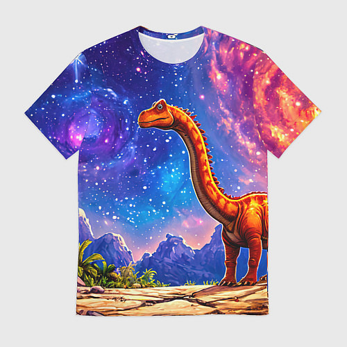 Мужская футболка Диплодок звездной ночью / 3D-принт – фото 1