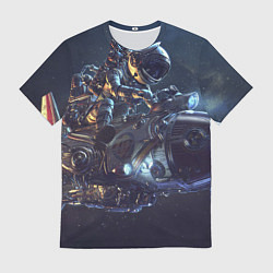 Мужская футболка Космонавт - ракета