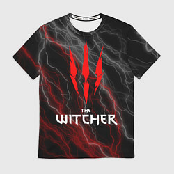 Футболка мужская The witcher - геральт- молнии, цвет: 3D-принт