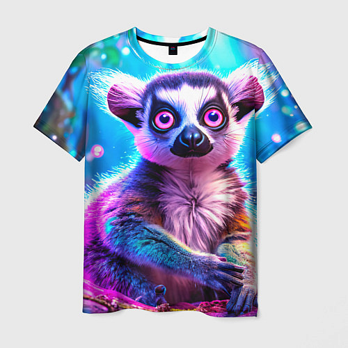 Мужская футболка Лемур в сказочном лесу / 3D-принт – фото 1