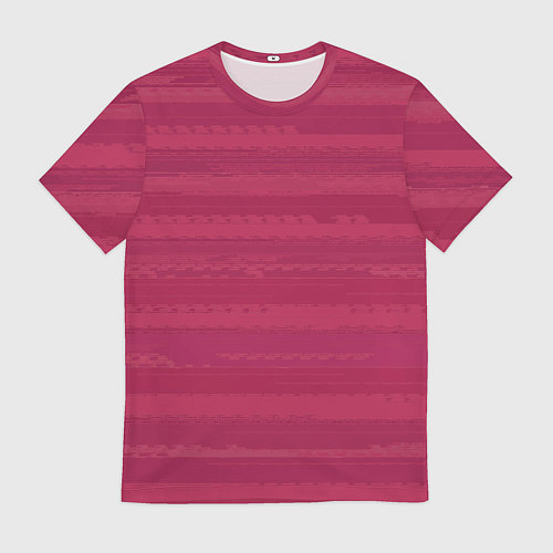 Мужская футболка Малиновый розовый полосатый / 3D-принт – фото 1