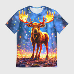 Футболка мужская Лосенок в лесу, цвет: 3D-принт