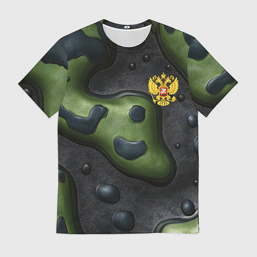 Мужская футболка Объемный абстрактный камуфляж / 3D-принт – фото 1