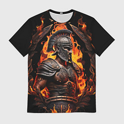 Футболка мужская Гладиатор пламени огня, цвет: 3D-принт