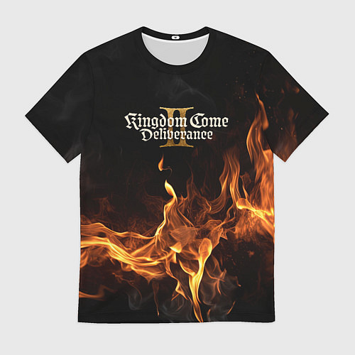 Мужская футболка Kingdom Come Deliverance 2 лого и огонь / 3D-принт – фото 1