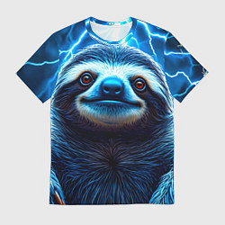 Футболка мужская Ленивец в разрядах молний, цвет: 3D-принт