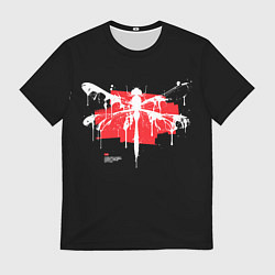 Мужская футболка Gothic dragonfly with paint strokes