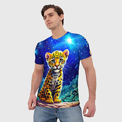 Футболка мужская Ягуар в звездную ночь, цвет: 3D-принт — фото 2