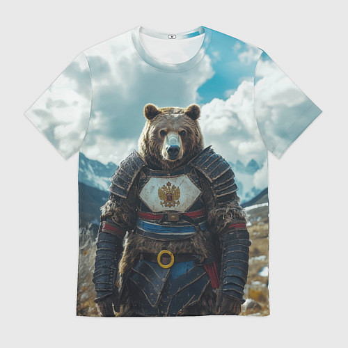 Мужская футболка Воин русский медведь / 3D-принт – фото 1