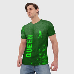 Футболка мужская Queen - green gradient вертикально, цвет: 3D-принт — фото 2