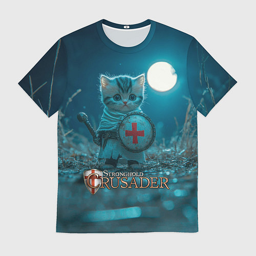 Мужская футболка Stronghold Crusader котик рыцарь / 3D-принт – фото 1