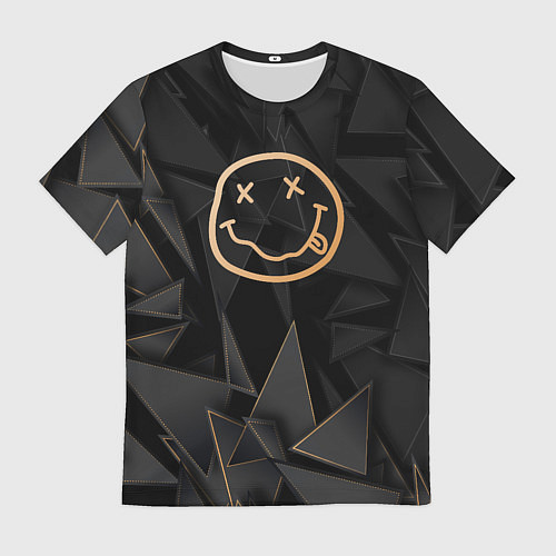 Мужская футболка Nirvana golden poly / 3D-принт – фото 1