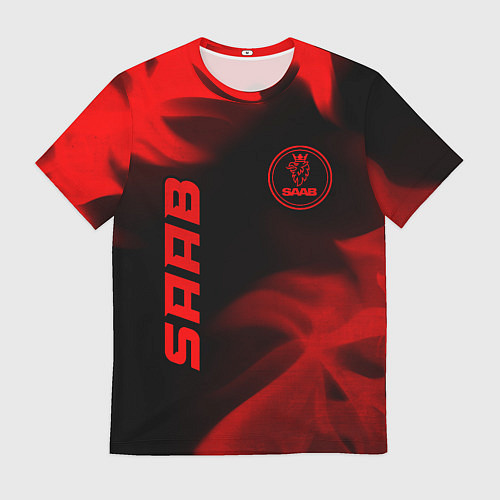 Мужская футболка Saab - red gradient вертикально / 3D-принт – фото 1