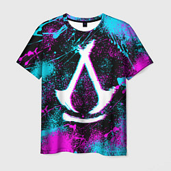 Футболка мужская Assassins creed shadows - neon color, цвет: 3D-принт